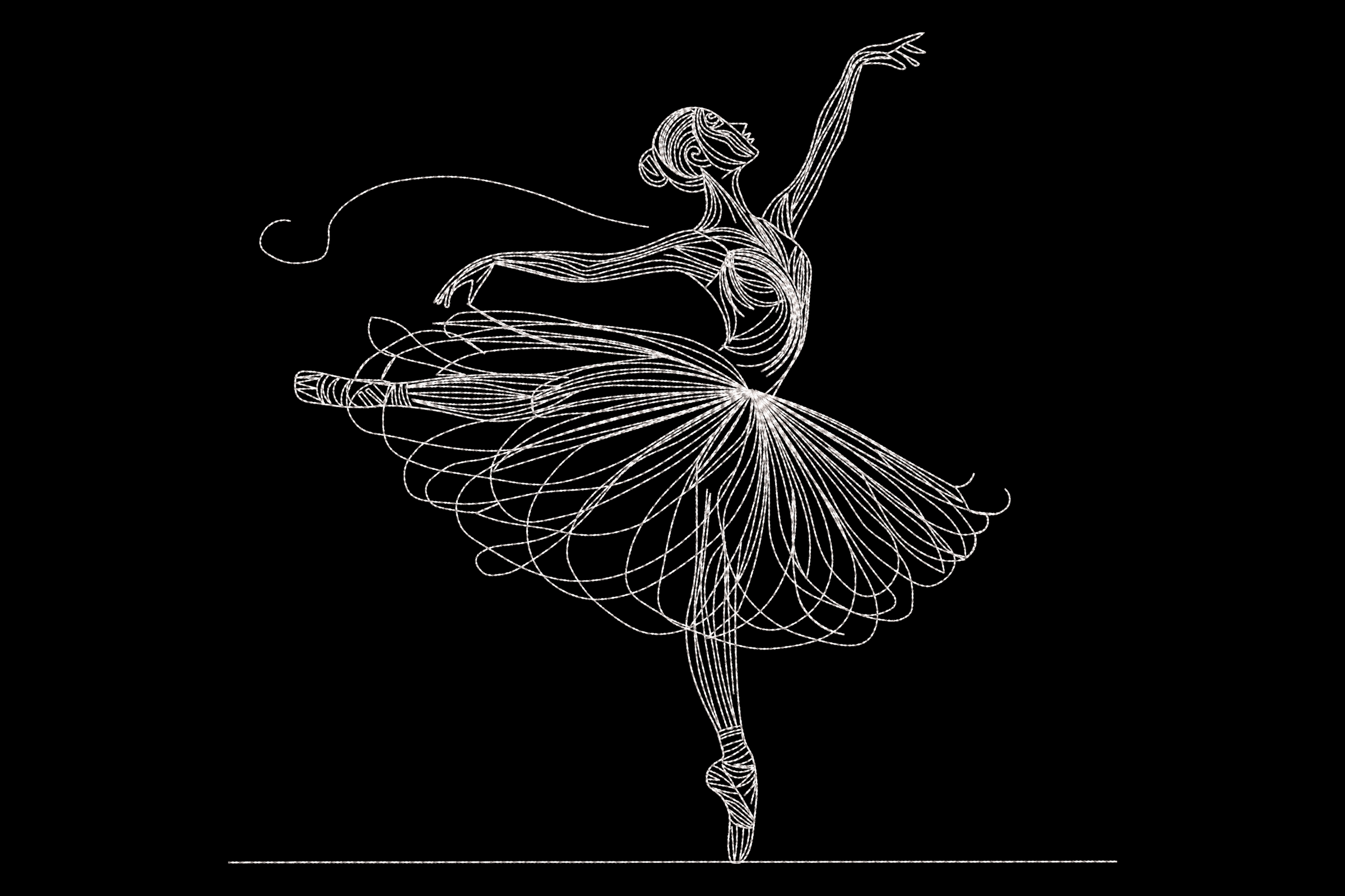 Ballerina Line Art
