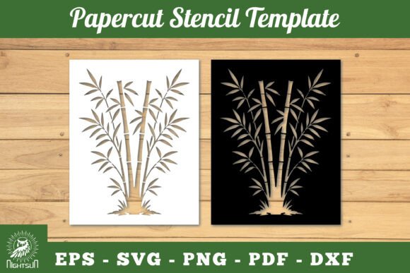 Bamboo Paper Cut Stencil SVG 2