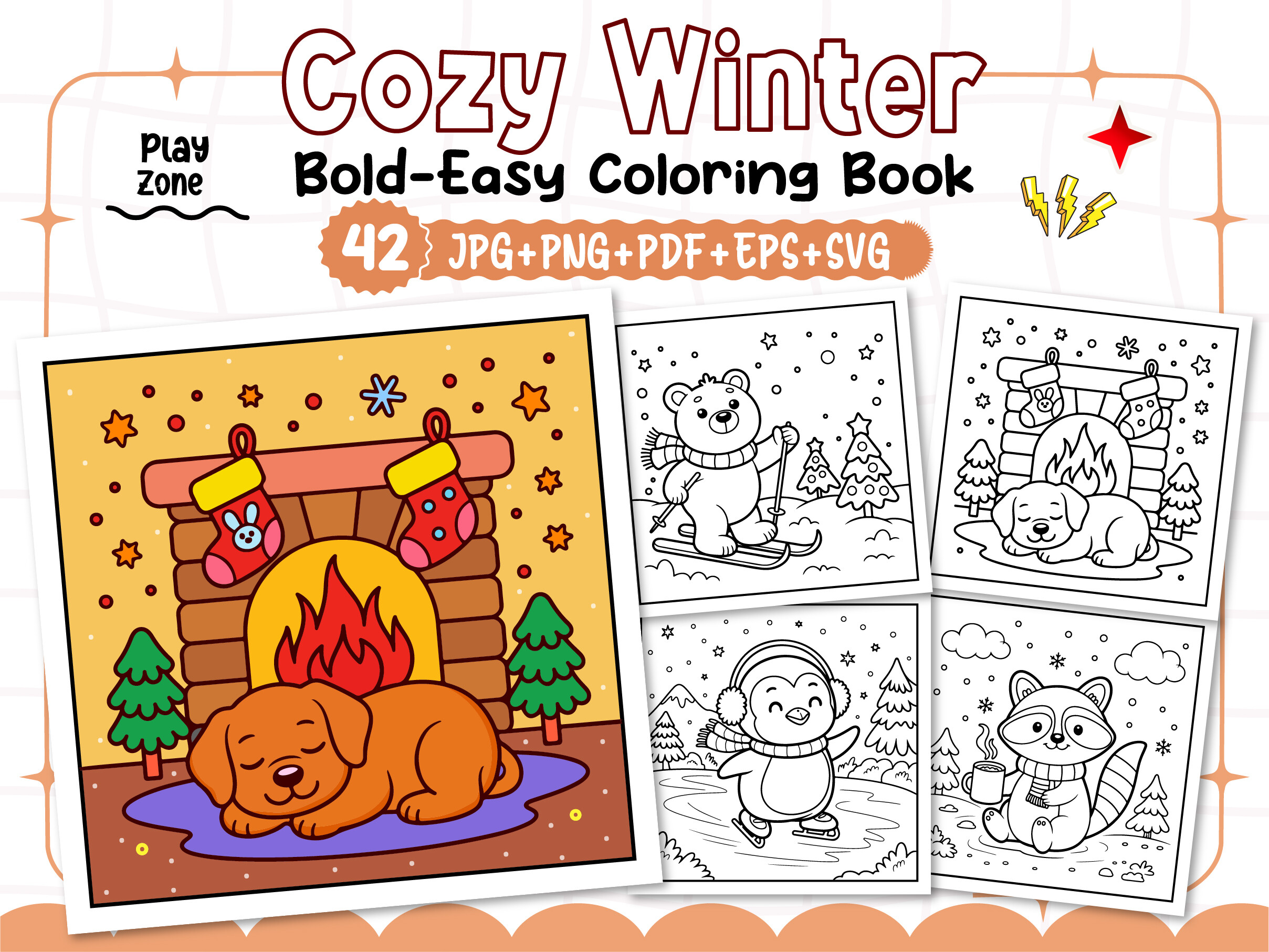 Bold and Easy Cozy Winter Coloring Pages
