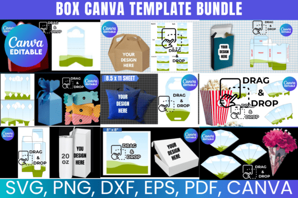 Box Canva Editable Template Bundle