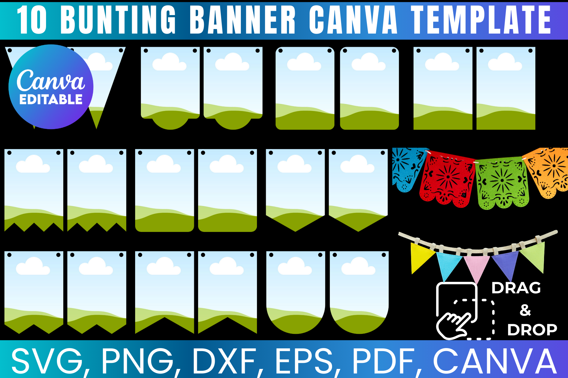 Bunting Banner Canva Template