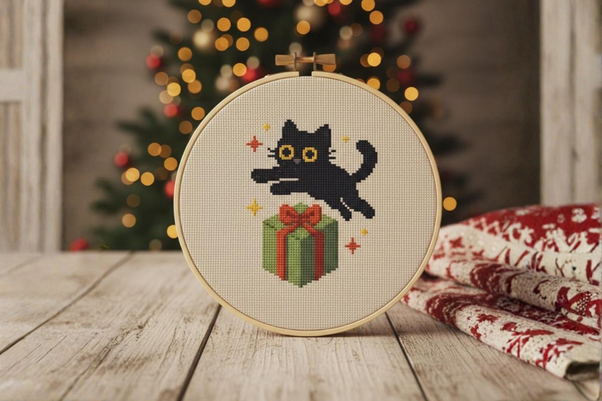 Cat Smal Christmas Cross Stitch Pattern