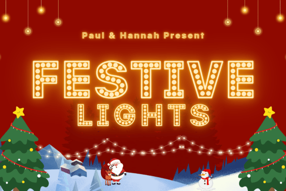 Festive Lights Decorative Font By paul.hannah6395