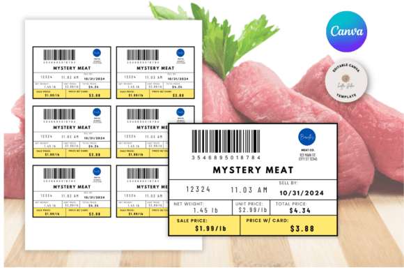 Fake Meat Label Template