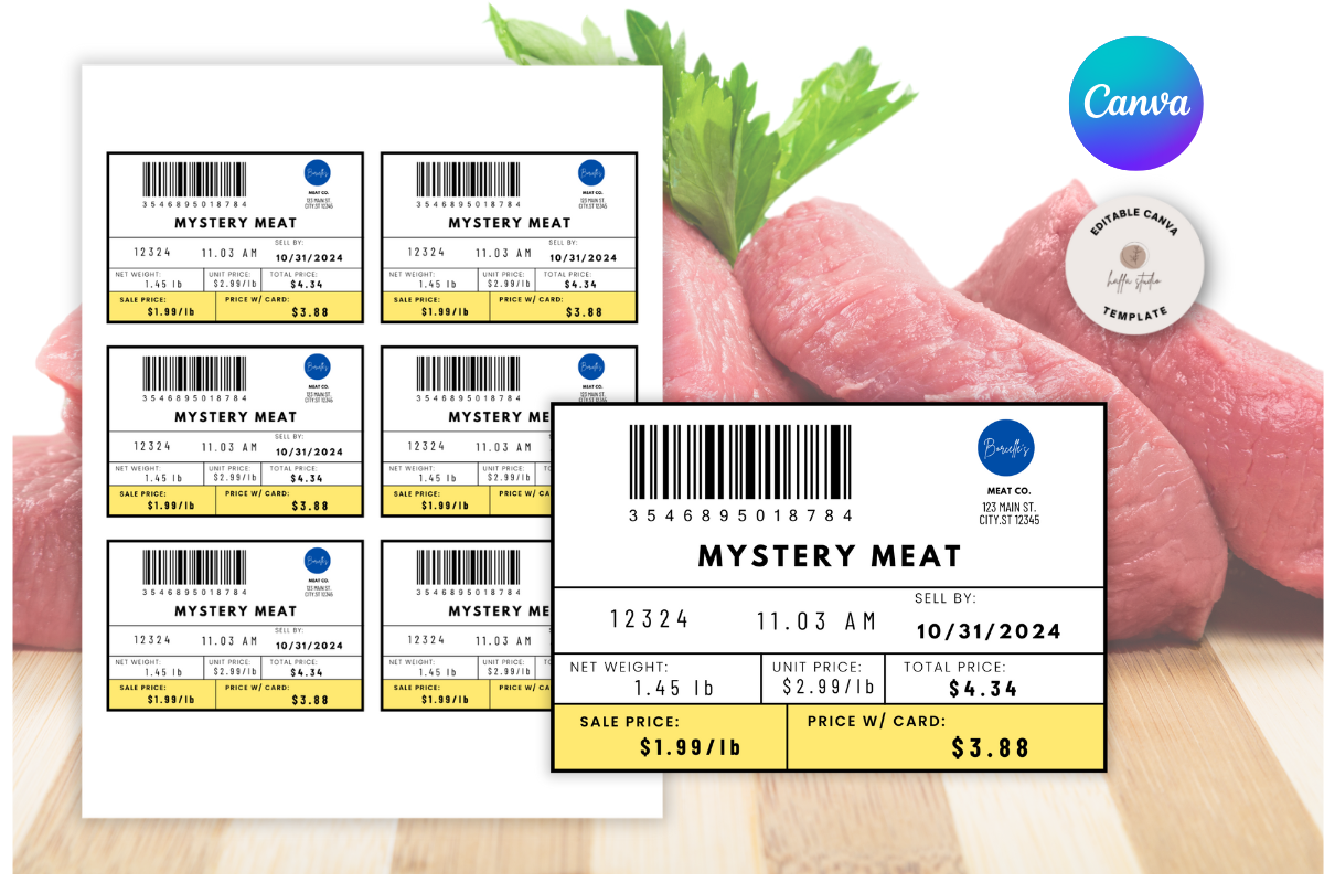 Fake Meat Label Template