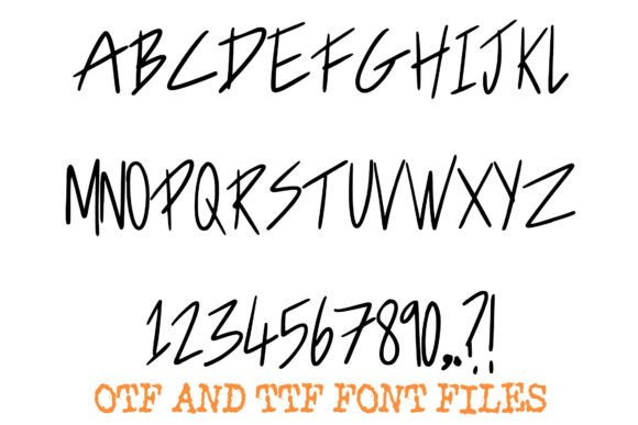 Fast Sketch Handwriting Font PNG with transparent background - Preview 1