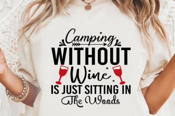 Funny Camping Wine SVG