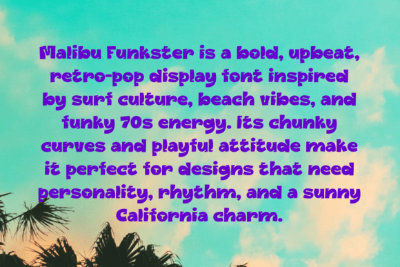 Malibu Funkster Font PNG with transparent background - Preview 5