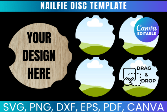 Nailfie Disc Template, Nailfie Cut File