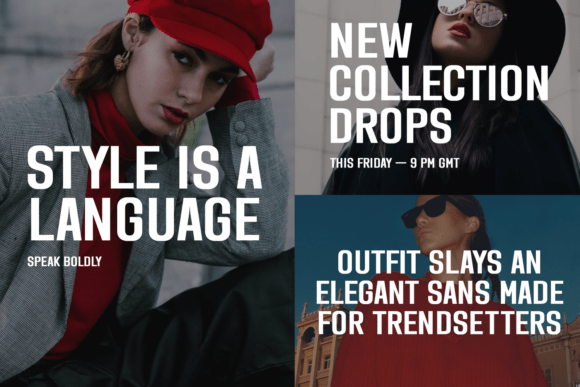 Outfit Slays Font PNG with transparent background - Preview 2