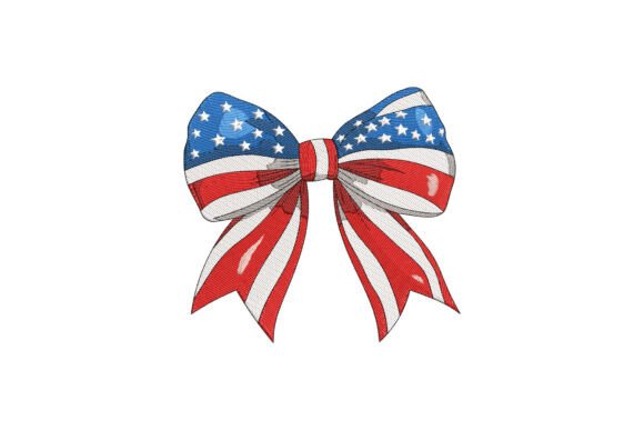 Patriotic American Flag Bow