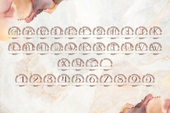 Rosaver Split Monogram Font PNG with transparent background - Preview 3