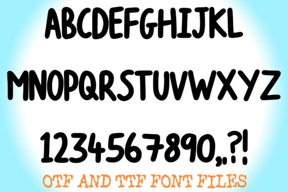 Round Kid Doodle Font PNG with transparent background - Preview 1