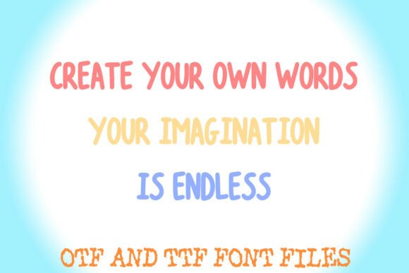 Round Kid Doodle Font PNG with transparent background - Preview 2