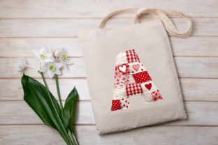Valentine Patchwork Alphabet Graphic by Hamees Store · Creative Fabrica