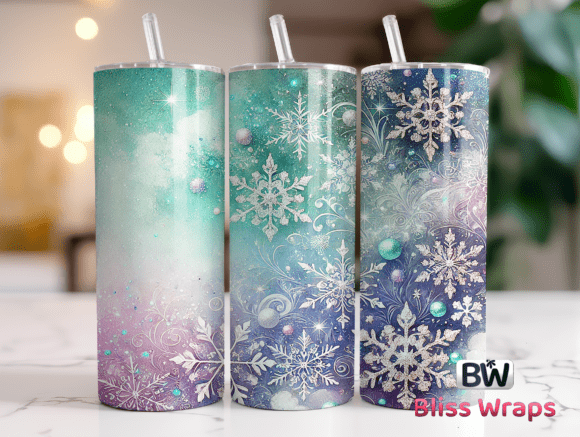 Winter Snowflake Christmas Tumbler Wrap