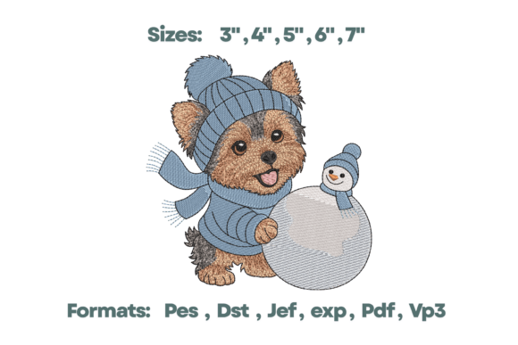 Yorkie Dog Snowman