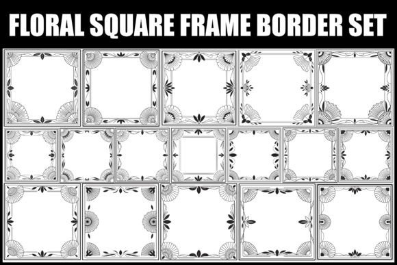 Floral Square Frame Border Set