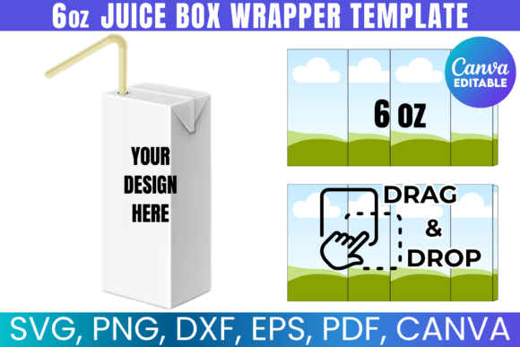 6oz Juice Box Wrapper Template