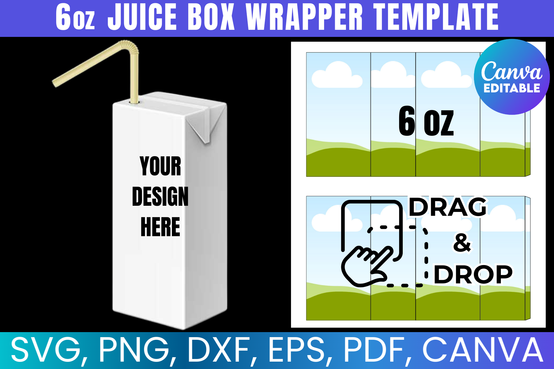 6oz Juice Box Wrapper Template