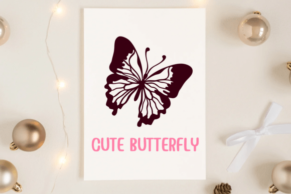 Cute Butterfly Spring Font PNG with transparent background - Preview 4