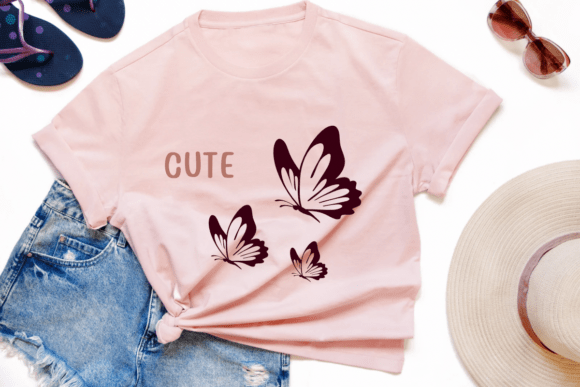 Cute Butterfly Spring Font PNG with transparent background - Preview 6