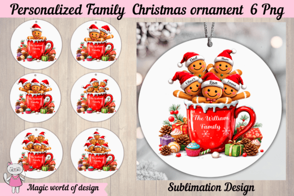 Family Christmas Ornament PNG Bundle
