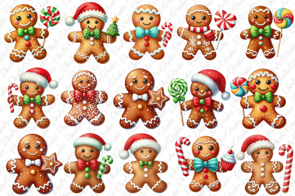 Gingerbread Man Clipart Bundles Png
