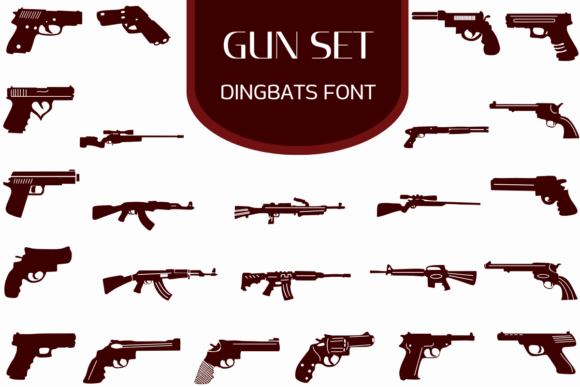 Preview of Gun Set dingbat font