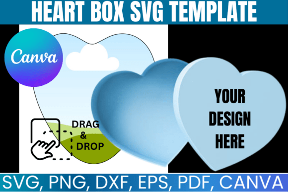 Heart Box SVG Canva Template