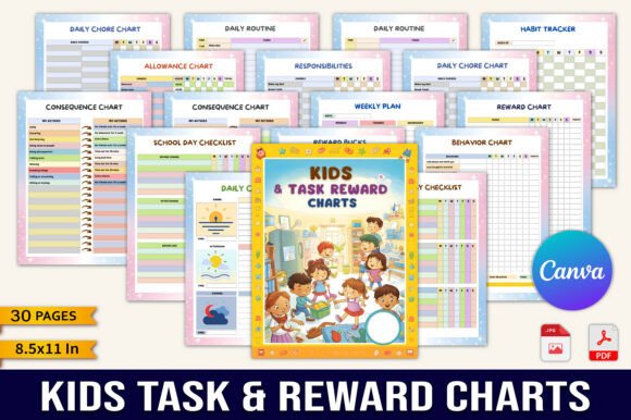 Kids Task & Reward Charts Planner