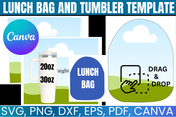 Lunch Bag and 20oz, 30oz Canva Template