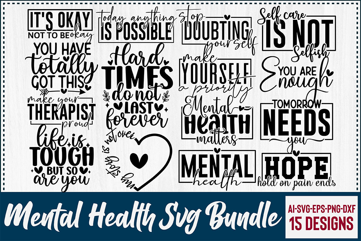Mental Health Svg Bundle Graphic by creativemim2001 · Creative Fabrica