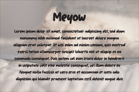 Meyow Font PNG with transparent background - Preview 2