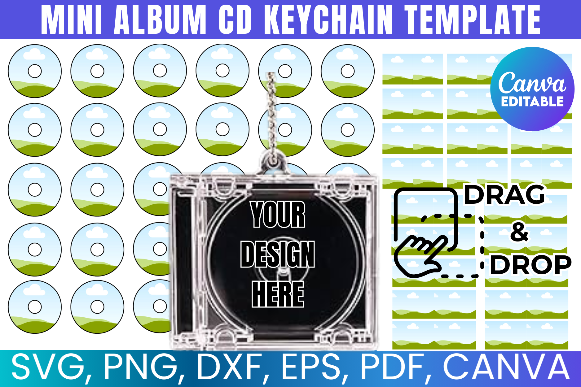 Mini Album CD Keychain Template