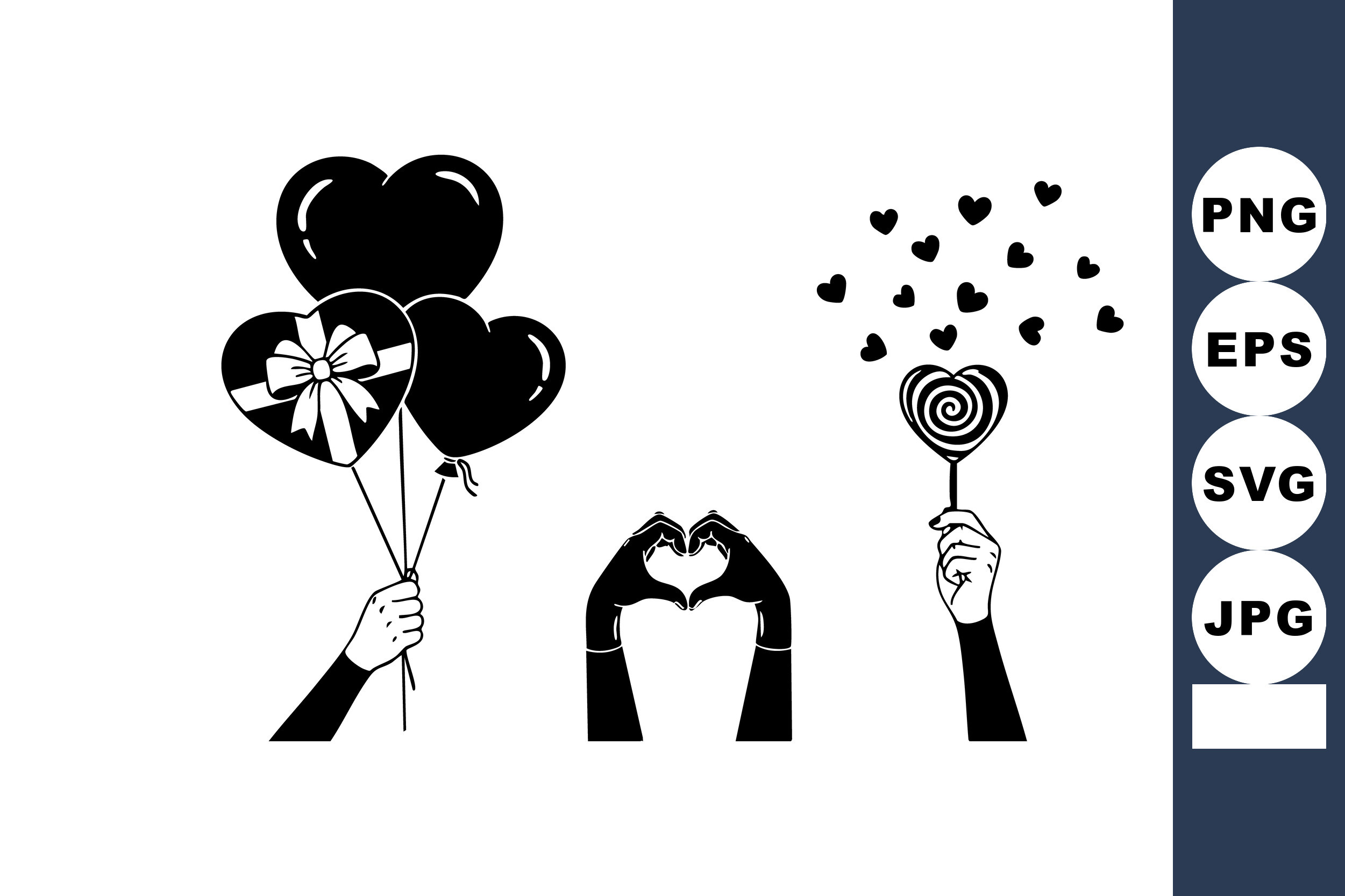 Minimal Hand Heart Vector