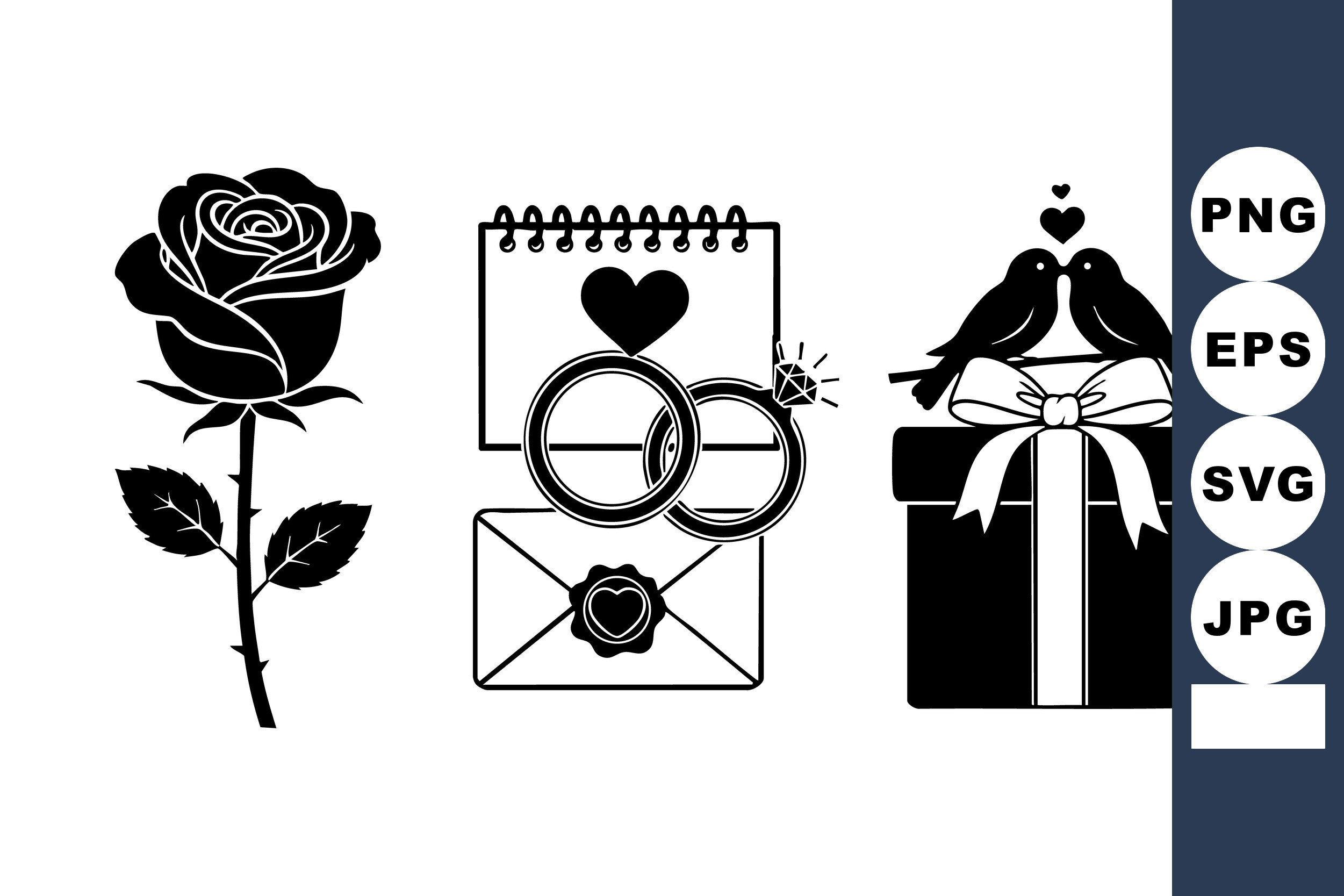 Minimalist Wedding Icon Set