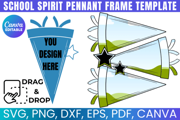 School Spirit Pennant Frame Template