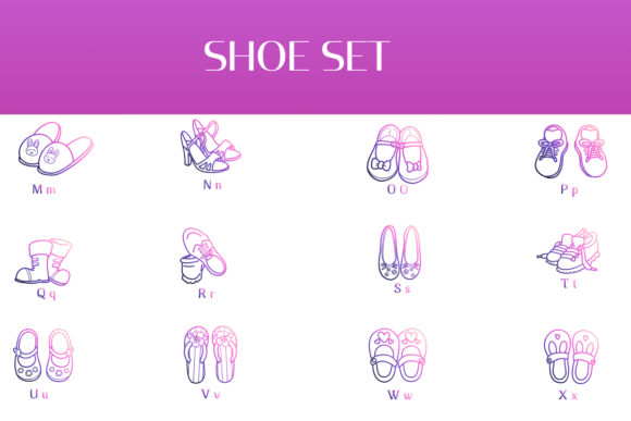 Shoe Set Font PNG with transparent background - Preview 2