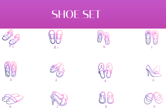 Shoe Set Font PNG with transparent background - Preview 3