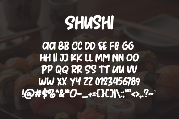 Shushi Font PNG with transparent background - Preview 1