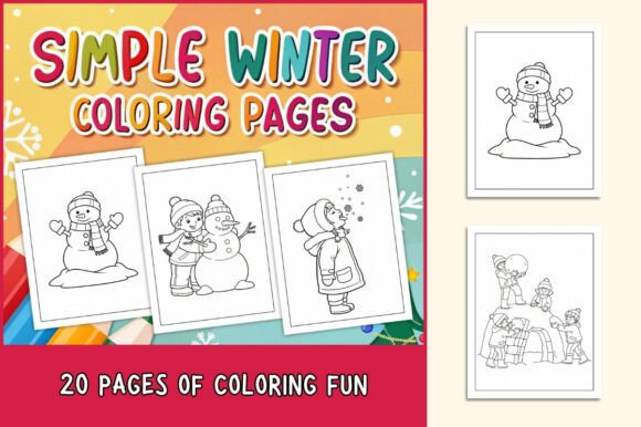 Simple Winter Coloring Pages for Kids
