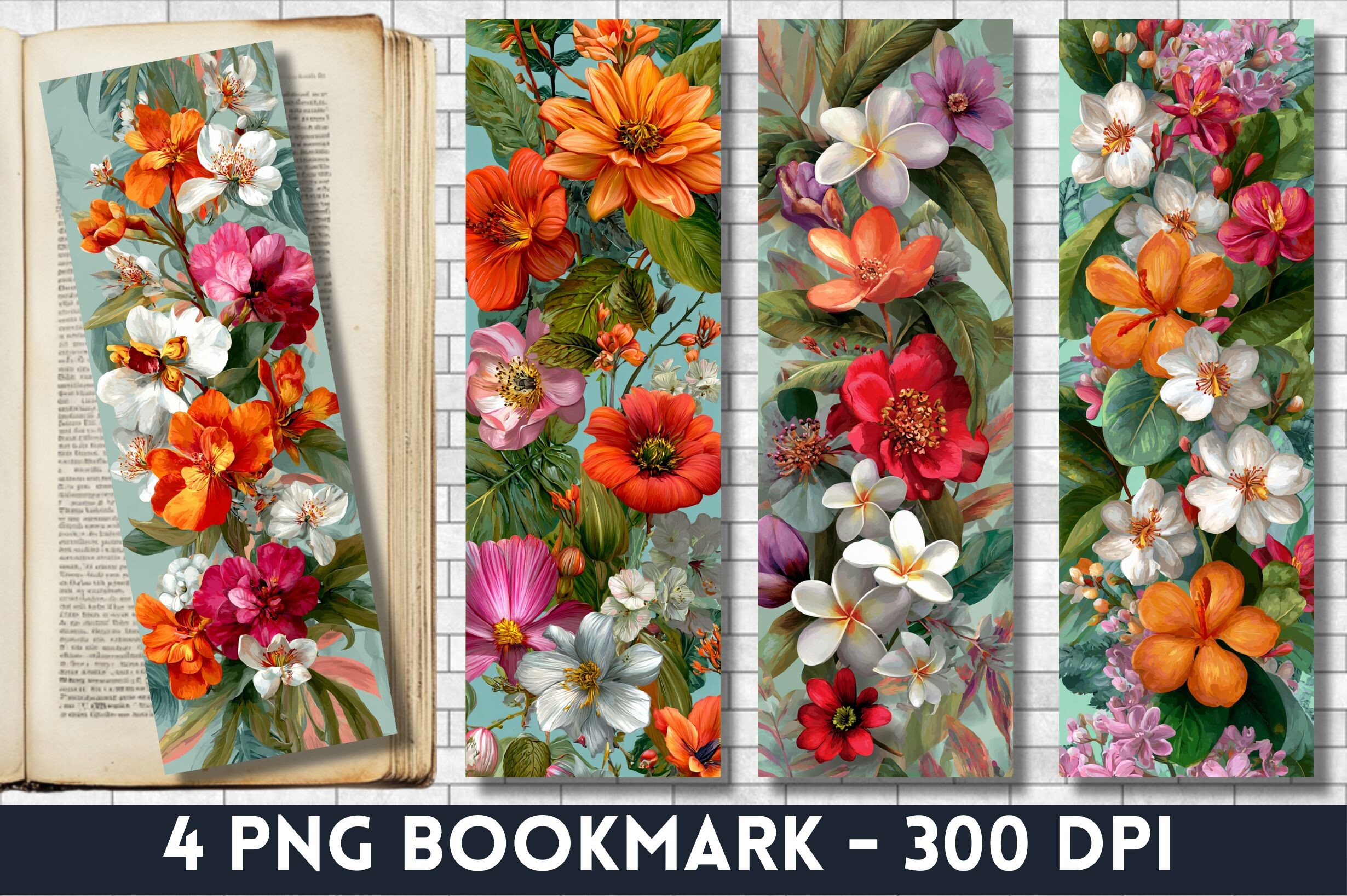 Tropical Hawaiian Flower Bookmark Design