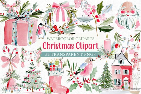 Watercolor Christmas Clipart