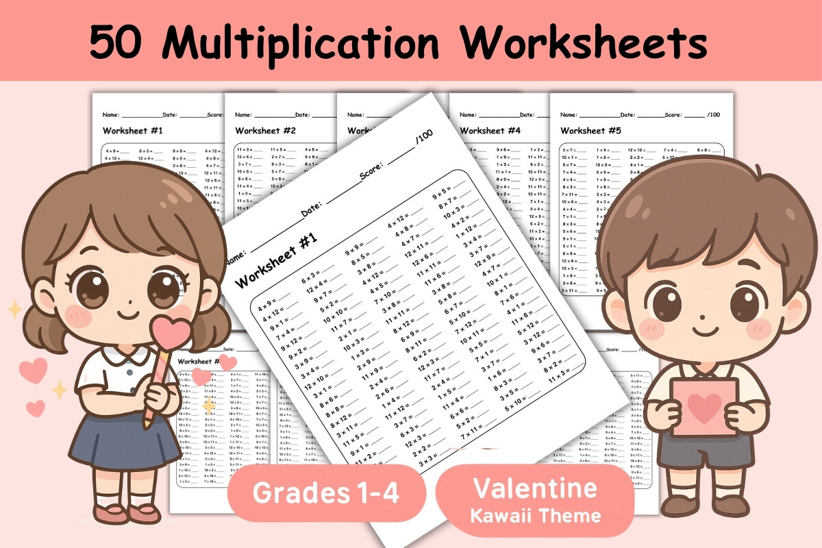 50 Multiplication Worksheets