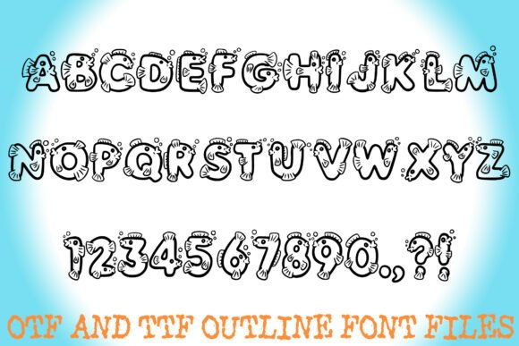 Bubble Fish Cartoon Font - Preview 1