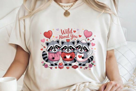 Cute Raccoon Love Valentine Design Png Graphics