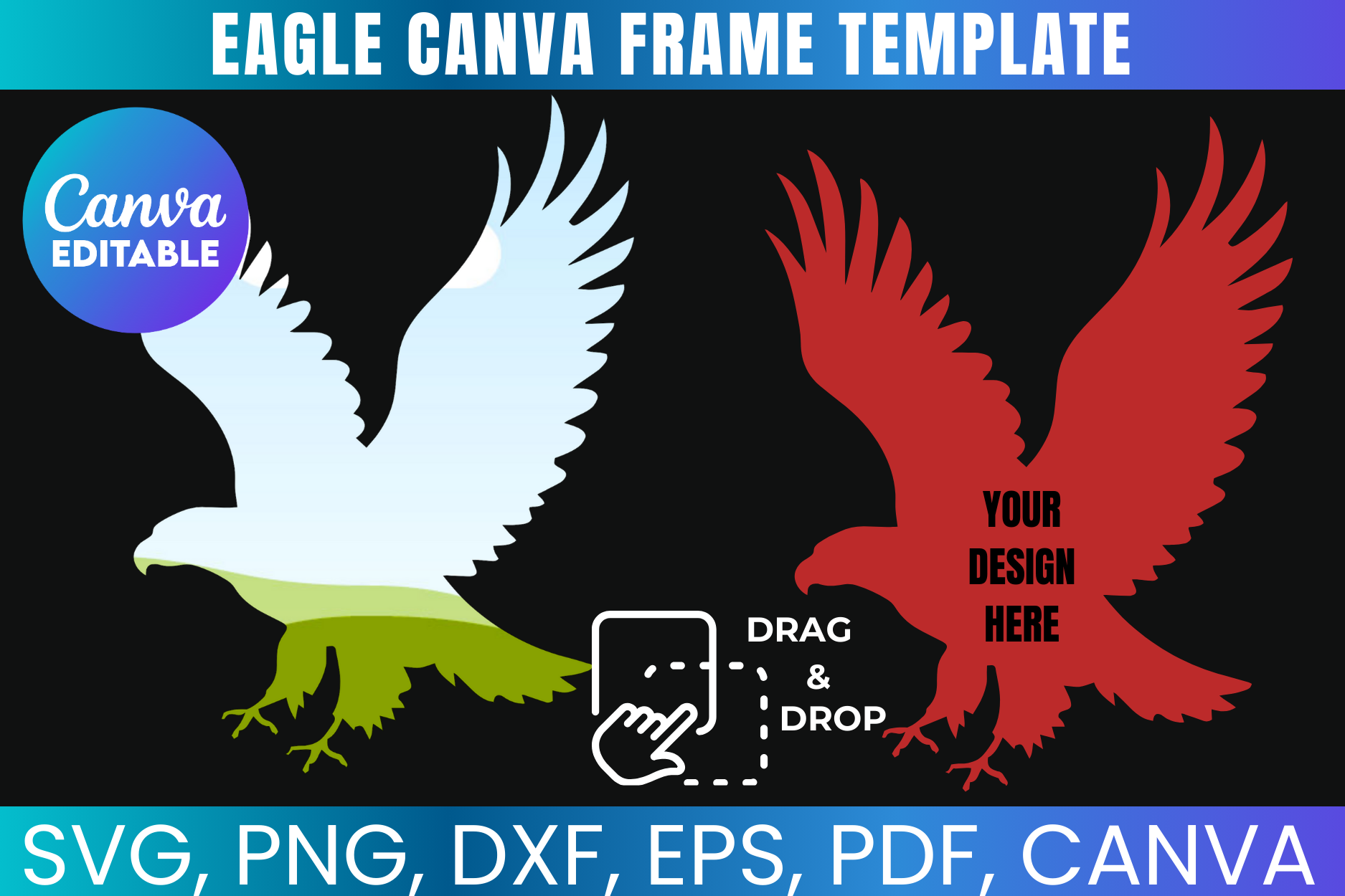 Eagle Canva Frame, Eagles Sports File