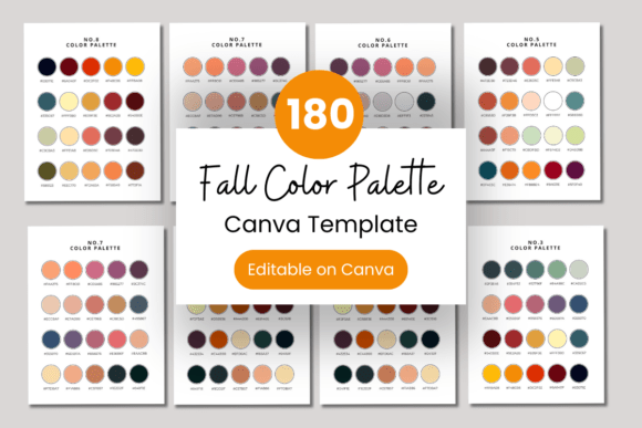 Fall autumn Canva color palette with warm hex codes