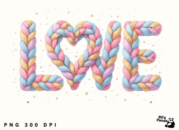 Glitter Crochet Yarn Valentine Png